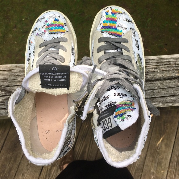 Golden Goose Francy Sneaker Rainbow/Silver 35 NIB - Picture 12 of 13